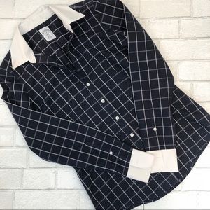 Brooks Brothers Navy Check blouse